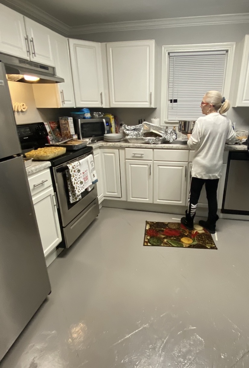 Tammie cooking in the home kitchen